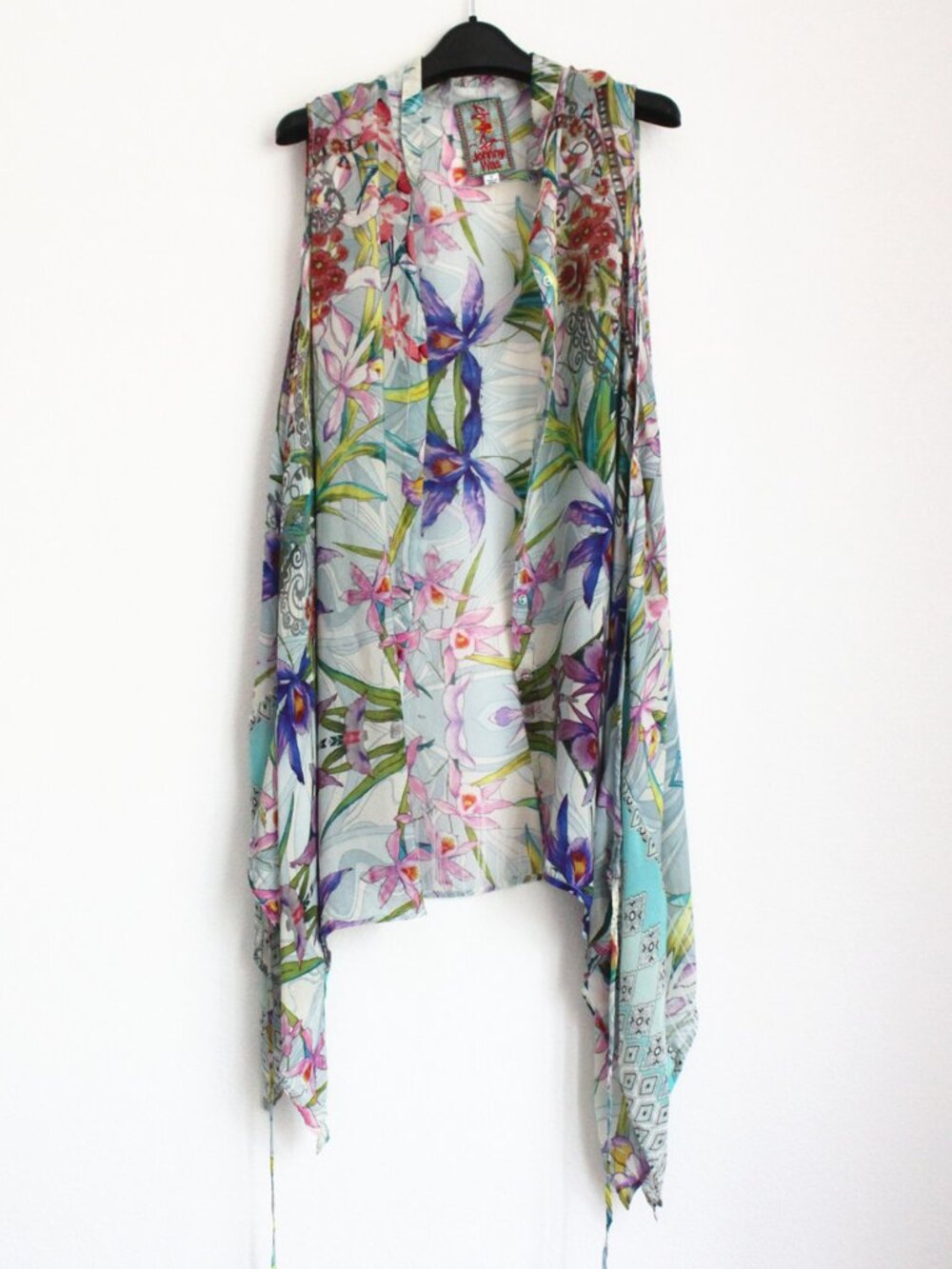 Johnny Was Printed Button-down Sleeveless Shirt Dress, Two-way wearing, Size S